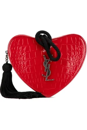 Saint Laurent Pre-owned, Dames, Rood, ONE Size, Leer, Pre-owned Fabric handbags