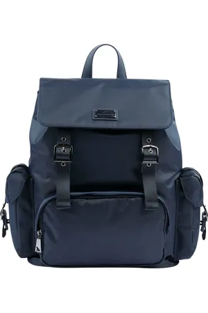 Paul & Shark Tassen, Heren, Blauw, ONE Size, Nylon, Nylon Rugzak met Leren Afwerking