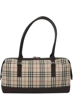 Burberry Pre-owned, Dames, , ONE Size, Leer, Tweedehands Canvas handtassen