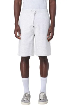 Brunello Cucinelli Korte broeken, Heren, Grijs, XL, Katoen, Relaxed Fit Katoenen Shorts