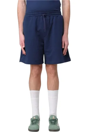 Msgm Korte broeken, Heren, Blauw, M, Katoen, Casual zwarte shorts voor mannen