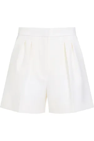 Max Mara Korte broeken, Dames, Wit, XS, Wol, Bermuda Lana Shorts
