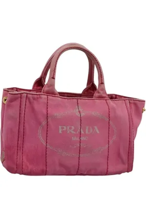Prada Pre-owned, Dames, Roze, ONE Size, Tweedehands Canvas handtassen