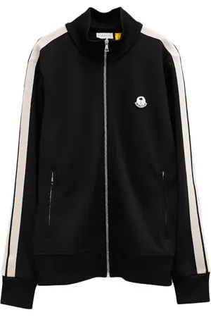 Moncler Sweatshirts & Hoodies, Heren, Zwart, XS, Polyester, Zwarte Sweatshirt met Zijstrepen