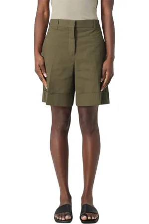 Jil Sander Korte broeken, Dames, Groen, S, Linnen, Linnen Culottes Shorts