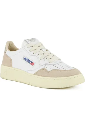 Autry Schoenen, Dames, Wit, 36 EU, Katoen, Vintage-geïnspireerde Lage Top Sneakers