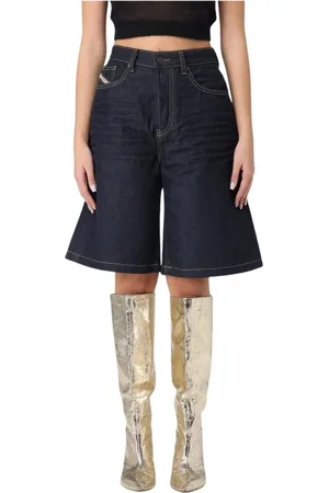 Diesel Korte broeken, Dames, Blauw, W26, Denim, Blauwe Denim Bermuda Shorts Vrouwen
