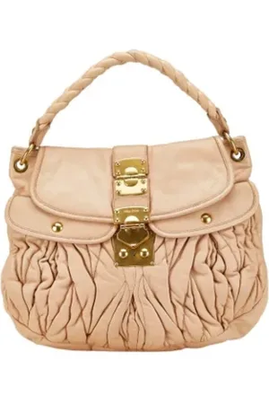 Miu Miu Pre-owned, Dames, , ONE Size, Leer, Tweedehands leren handtassen