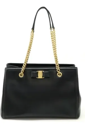 Salvatore Ferragamo Pre-owned, Dames, Zwart, ONE Size, Leer, Pre-owned Leather totes