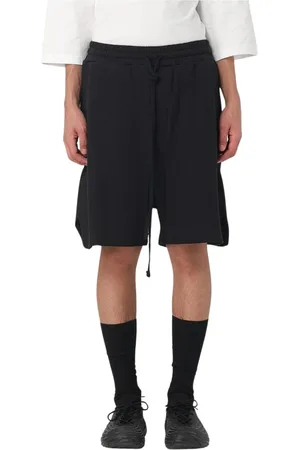 THOM KROM Korte broeken, Heren, Zwart, S, Zwarte Geribbelde Gebreide Relaxte Fit Shorts