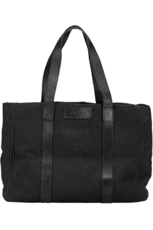 Bvlgari Pre-owned, Dames, Zwart, ONE Size, Leer, Tweedehands Canvas handtassen