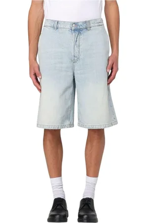 Alexander McQueen Korte broeken, Heren, Blauw, XL, Denim, Stone Washed Denim Shorts