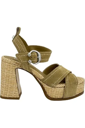 Ash Schoenen, Dames, Bruin, 37 EU, Leer, Bruine leren hoge hak sandaal