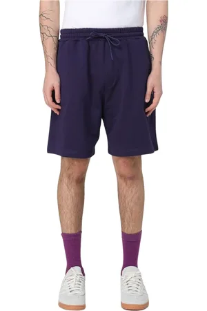Msgm Korte broeken, Heren, Blauw, M, Zwarte Trekkoord Shorts