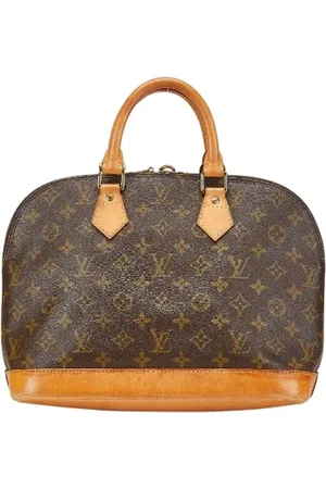 LOUIS VUITTON Pre-owned, Dames, Bruin, ONE Size, Leer, Tweedehands Canvas handtassen