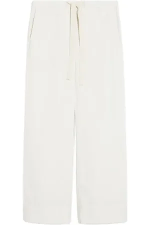 Max Mara Broeken, Dames, Wit, S, Katoen, Katoenen Poplin Trekkoord Jogger Broek