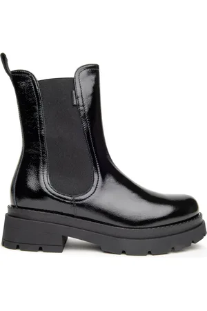 Nero Giardini Schoenen, Dames, Zwart, 37 EU, Wol, Lakleren Chelsea Boots