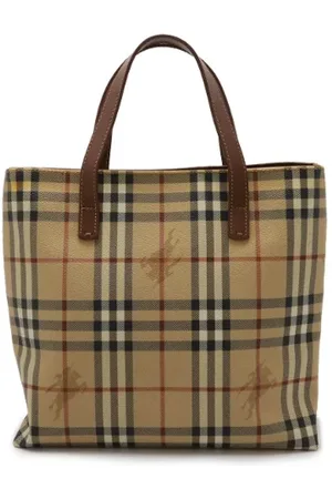 Burberry Pre-owned, Dames, , ONE Size, Leer, Pre-owned Canvas totes