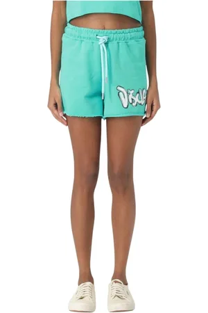 DISCLAIMER Korte broeken, Dames, Groen, S, Katoen, Mintgroene Graffiti Print Shorts