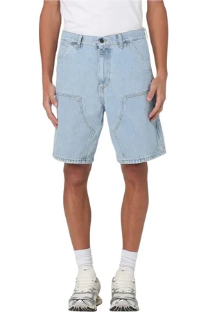 Carhartt Korte broeken, Heren, Blauw, W34, Denim, Denim Shorts Navy Mannen Stijlvol