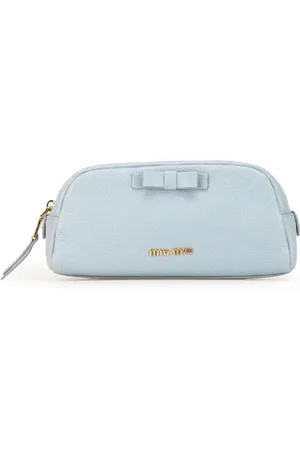 Miu Miu Pre-owned, Dames, Blauw, ONE Size, Leer, Pre-owned Leather pouches