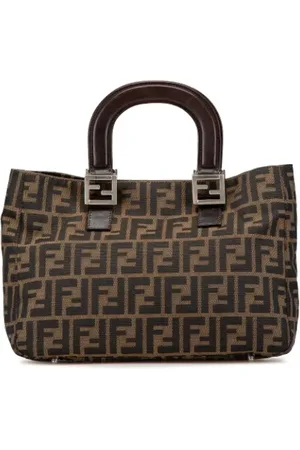 Fendi Pre-owned, Dames, Bruin, ONE Size, Pre-owned Canvas totes
