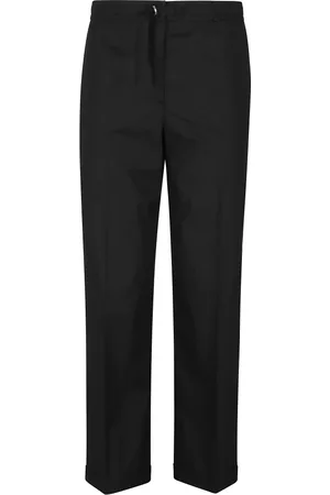 SEVENTY BY SERGIO TEGON Broeken, Dames, Zwart, 2Xs, Katoen, Zwarte Gebreide Broek met Tailleband