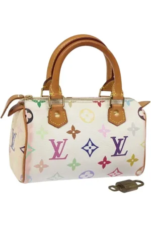 LOUIS VUITTON Pre-owned, Dames, Wit, ONE Size, Leer, Tweedehands Canvas handtassen