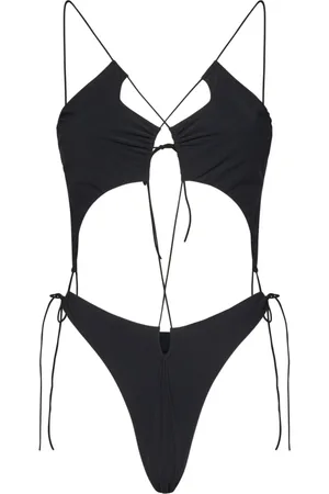 Amazuìn Badkleding, Dames, Zwart, ONE Size, Zwarte Asymmetrische Cut-Out Badpak
