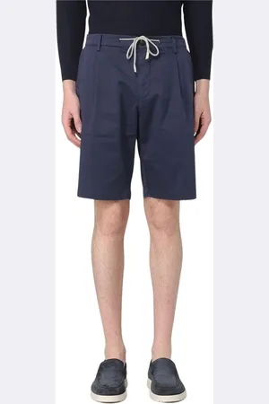 ELEVENTY Korte broeken, Heren, Blauw, W33, Stijlvolle Geplooide Casual Shorts