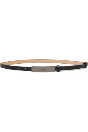 Max Mara Accessoires, Dames, Zwart, XS, Leer, Zwart Leren Riem met Verlengde Punt