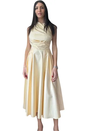 Elisabetta Franchi Kleedjes, Dames, , M, Katoen, Midi Katoenen Popeline Jurk