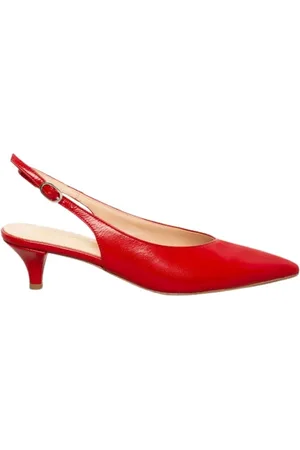 BIANCA DI Schoenen, Dames, Rood, 38 EU, Leer, Rode leren slingback sandalen