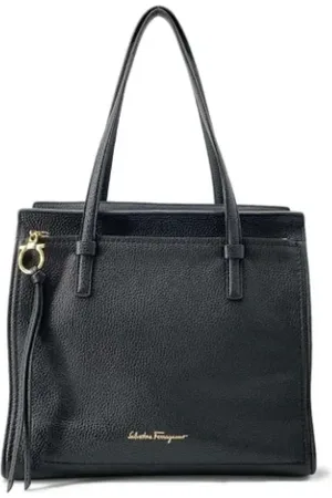Salvatore Ferragamo Pre-owned, Dames, Zwart, ONE Size, Leer, Tweedehands leren handtassen