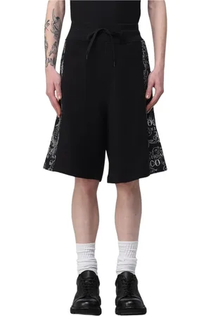 VERSACE Korte broeken, Heren, Zwart, M, Katoen, Stijlvolle zwarte katoenen shorts