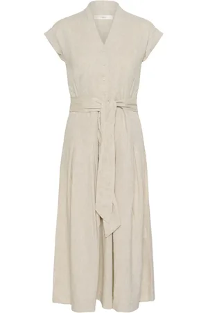 INWEAR Kleedjes, Dames, , L, Eenvoudige Jurk met Riem en V-Hals