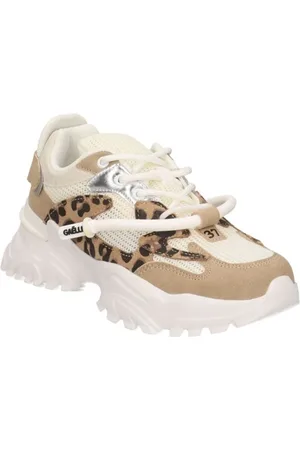 GAËLLE Schoenen, Dames, Veelkleurig, 39 EU, Bruine Sneakers Stijlvol Comfortabel Chic Look