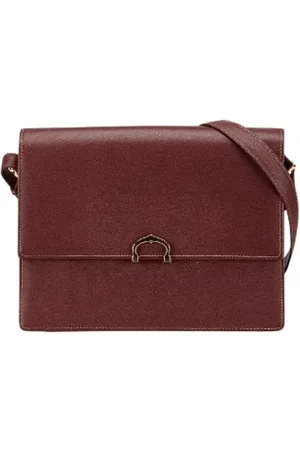 Cartier Pre-owned, Dames, Bruin, ONE Size, Leer, Tweedehands leren schoudertassen