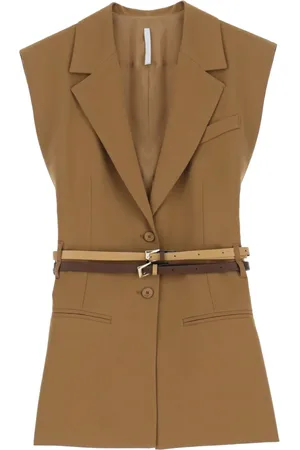 Imperial Jassen, Dames, Bruin, S, Polyester, Stijlvolle Mouwloze Jas voor Mannen