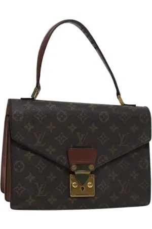 LOUIS VUITTON Pre-owned, Dames, Bruin, ONE Size, Leer, Tweedehands Canvas handtassen