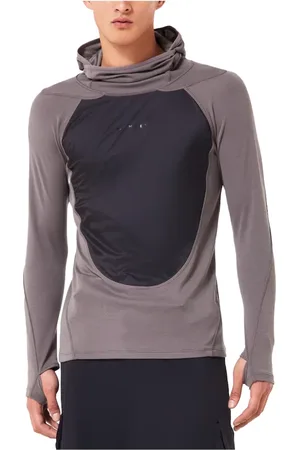 Oakley Tops, Heren, Grijs, M, Wol, Flex Baselayer Granite Grey Geavanceerde Outdoorlaag