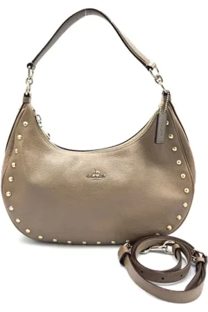 Coach Pre-owned, Dames, Grijs, ONE Size, Leer, Tweedehands leren handtassen