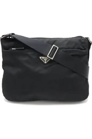 Prada Pre-owned, Dames, Zwart, ONE Size, Leer, Pre-owned Canvas crossbody-bags