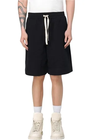 Jil Sander Korte broeken, Heren, Zwart, M, Katoen, Zwarte relaxte shorts