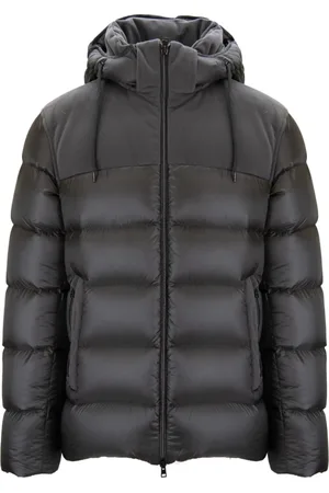 HERNO Jassen, Heren, Grijs, L, Polyester, Heren gewatteerde jas met capuchon