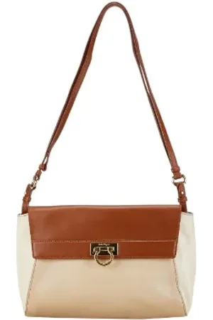 Salvatore Ferragamo Pre-owned, Dames, Bruin, ONE Size, Leer, Tweedehands leren schoudertassen