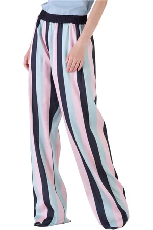 Silvian Heach Broeken, Dames, Veelkleurig, 2Xs, Polyester, Hoge Taille Gestreepte Wijde Broek