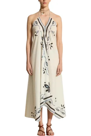 MARE DI LATTE Kleedjes, Dames, , ONE Size, Katoen, Arabesque Witte Katoenen Kimono