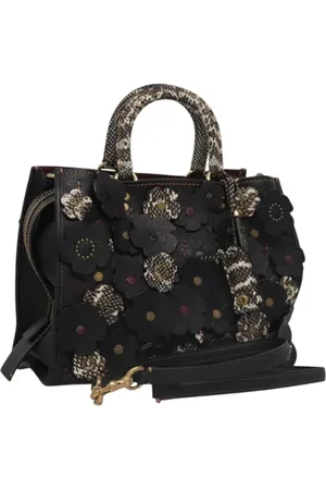 Coach Pre-owned, Dames, Zwart, ONE Size, Leer, Tweedehands leren handtassen