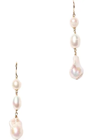 Jil Sander Accessoires, Dames, Geel, ONE Size, Gouden Parel Oorbellen